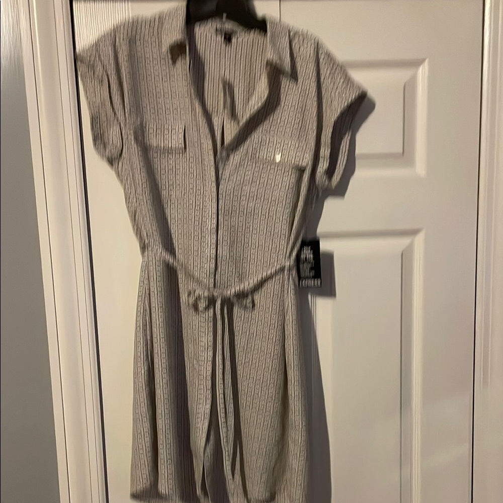 Olive Patterned Short Sleeve Dress